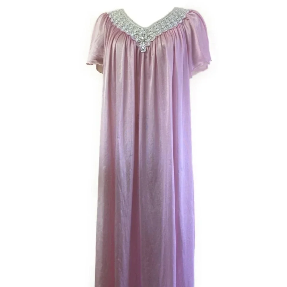 Vintage Pink Flutter Sleeve Nightgown - Picture 5 of 5